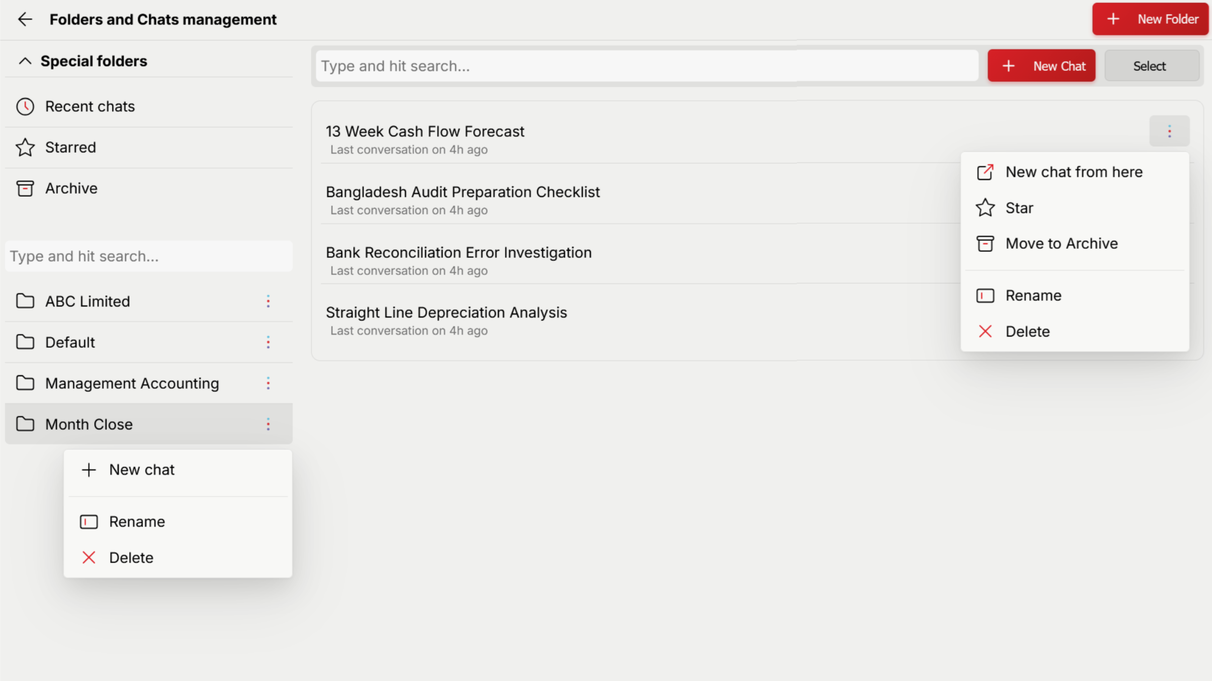 Folder management